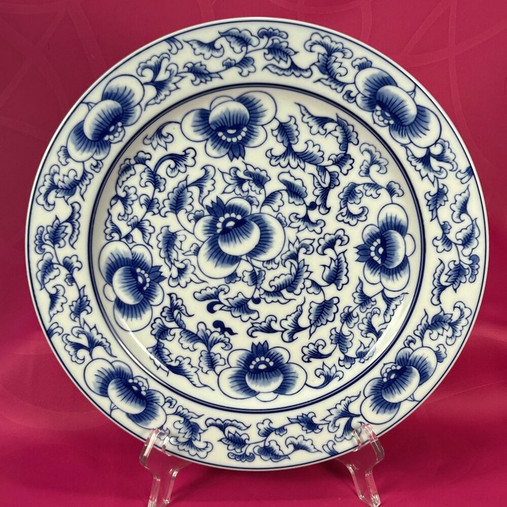 Bombay classic oriental blue floral art dinner plate
